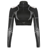 Black Mesh Strapless Backpack Button Top